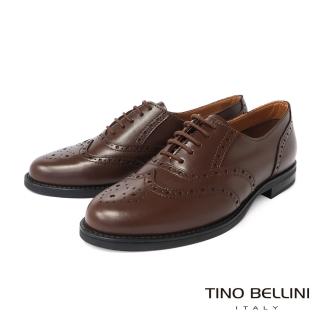 【TINO BELLINI 貝里尼】義大利進口經典雕花牛皮牛津鞋FWHT001A(咖啡)