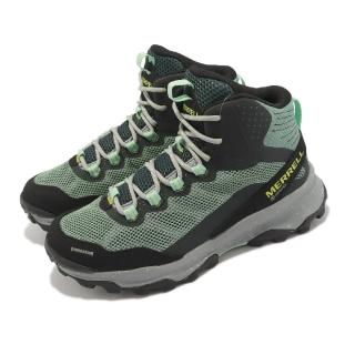 【MERRELL】登山鞋 Speed Strike Mid GTX 綠 黑 女鞋 防水 戶外 耐磨 郊山 越野(ML067368)