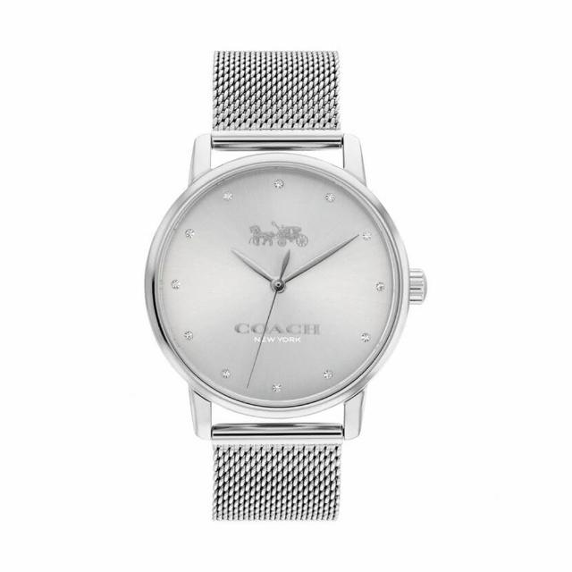 【COACH】時尚米蘭水鑽腕錶-銀色