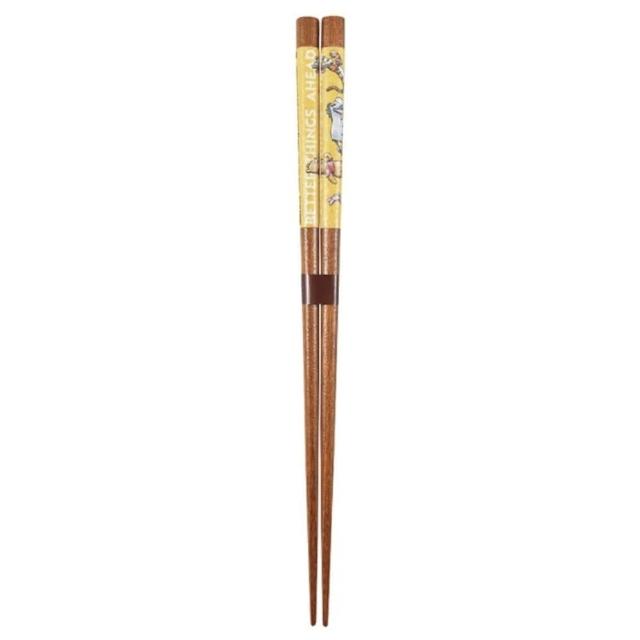 【小禮堂】Disney 迪士尼 小熊維尼 天然竹筷 23cm - 棕走路(平輸品)