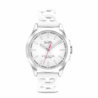 【COACH】時尚矽膠腕錶-白