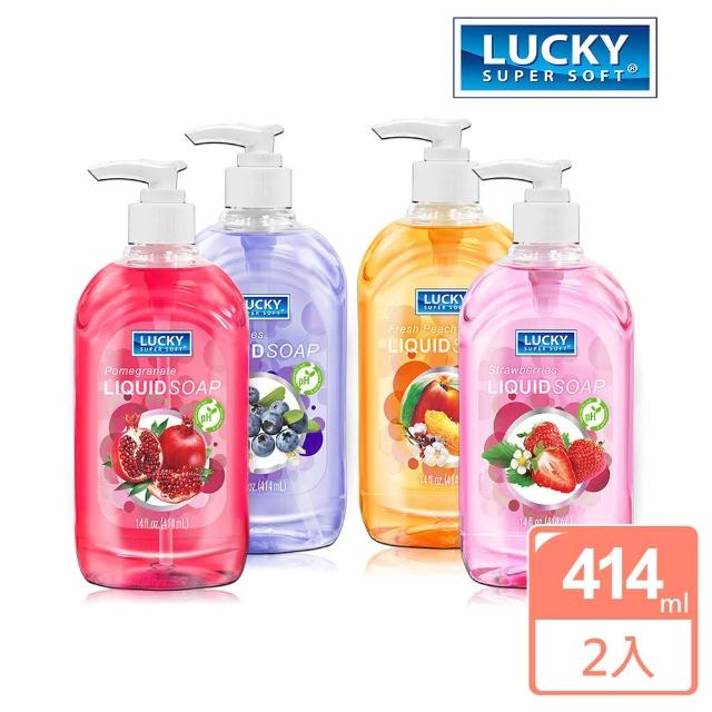 【Lucky Super Soft】維他命E洗手液414ml-2入組(草莓/杏桃/藍莓/紅石榴)