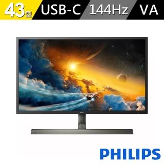 【Philips 飛利浦】439M1RV 43型 VA 4K 144Hz廣視角螢幕(HDR 400/Type-C/流光溢彩/DTS Sound技術/4ms)