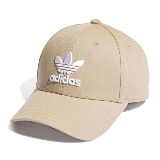 【adidas 愛迪達】棒球帽 Logo 老帽 男女款 帽子 刺繡 卡其 奶茶色 白 三葉草 愛迪達(HL9326)