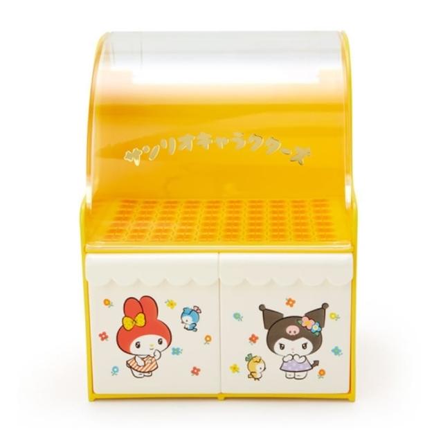 【小禮堂】Sanrio大集合 透明棚蓋收納盒 黃 - 光陰的故事(平輸品)