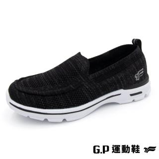 【G.P】女款輕量飛織休閒懶人鞋P6947W-黑色(SIZE:36-40 共二色)
