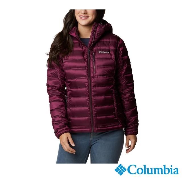 【Columbia 哥倫比亞 官方旗艦】女款-Omni-Heat Infinity 金鋁點極暖連帽羽絨外套-紫紅(UWR85320PD / 2022