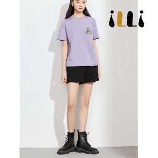 【illi】現貨 韓國製造 圓領短袖棉質T恤 刺繡熊熊圖上衣