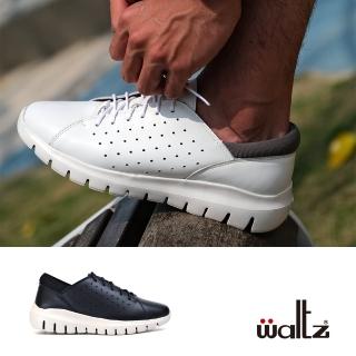 【Waltz】時尚皮面 休閒小白鞋 男款(522034 華爾滋皮鞋)
