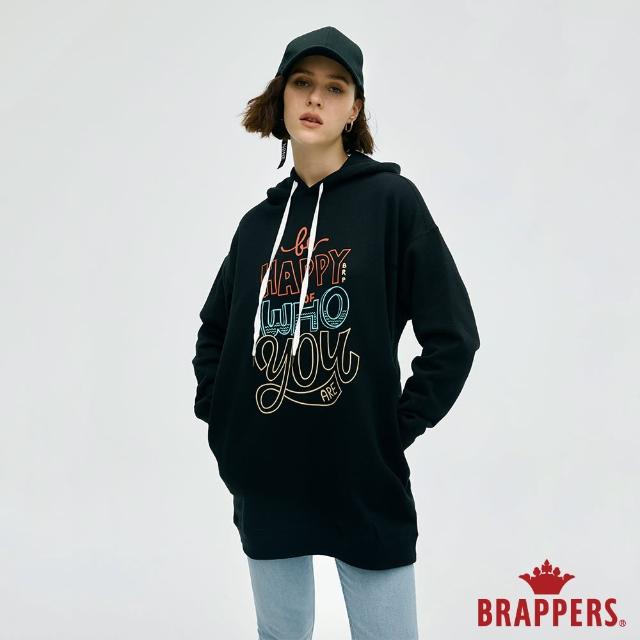【BRAPPERS】女款 長版連帽上衣(黑)