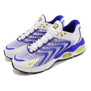 【NIKE 耐吉】休閒鞋 Air Max TW 男鞋 白 寶藍色 復古 氣墊 經典 皮革 波浪線(DQ3984-100)
