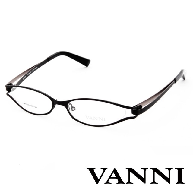 【VANNI】復古輕巧造型平光眼鏡(V8305C151-黑色)