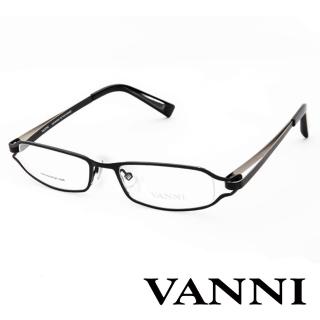 【VANNI】義大利工藝流線方框平光眼鏡(V8300C151-黑)