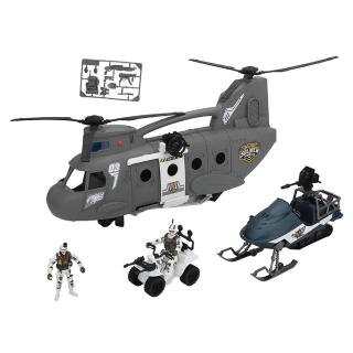 【ToysRUs 玩具反斗城】Rescue Force 運輸巡邏組(男孩玩具 CH-47 契努克 ATV全地形車 雪地車 士兵)