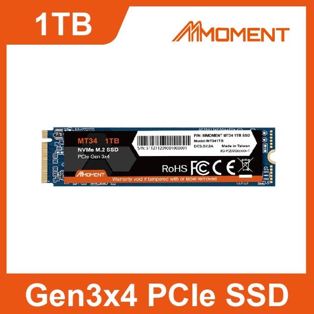 【Moment硬碟1TB】PCIe Gen 3x4 SSD固態硬碟 1TB(Gen 3x4 SSD固態硬碟 1TB)