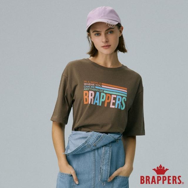 【BRAPPERS】女款 字母印花短版寬T恤(土色)