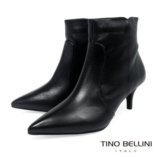 【tino bellini 貝里尼】巴西進口摩登女郎尖楦高跟短靴fwot013(黑)