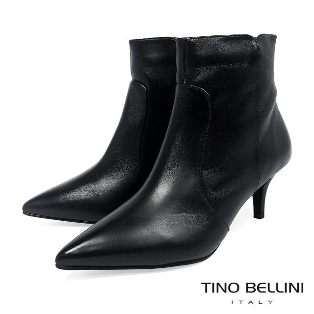 【TINO BELLINI 貝里尼】巴西進口摩登女郎尖楦高跟短靴FWOT013(黑)