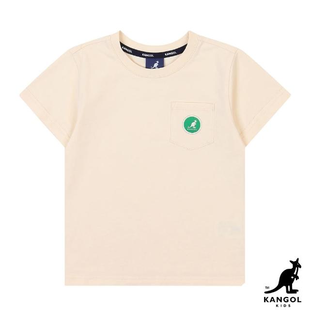 【KANGOL】韓國-KIDS 經典大袋鼠短袖T恤-米色(W21AM403BG)