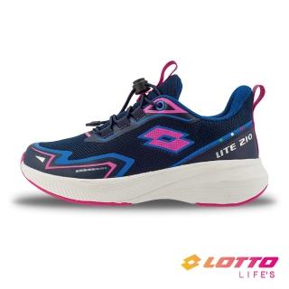 【LOTTO】童鞋 氫雷 LITE210 輕量跑鞋(深藍/粉-LT2AKR6396)
