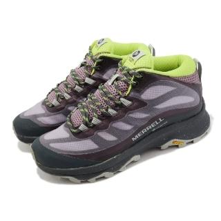 【MERRELL】戶外鞋 Moab Speed Mid GTX 女鞋 紫黑 綠 防水 襪套式 登山 運動鞋(ML067516)