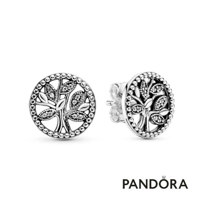 【Pandora官方直營】璀璨家庭樹針式耳環-絕版品