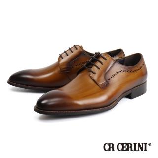 【CR CERINI】都會紳士素面雕孔德比鞋 棕色(CR28821-BR)