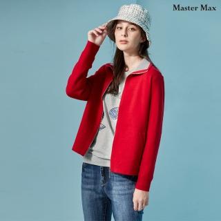 【Master Max】素面厚針織拉鍊款針織外套(8228021)