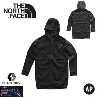 【The North Face】女 FlashDry-XD快乾長版保暖外套《黑》3YVP/連帽外套(悠遊山水)