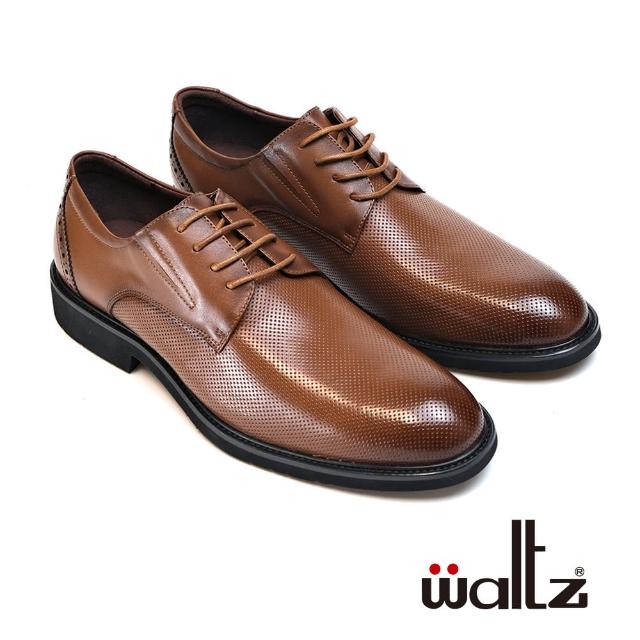【Waltz】職人時尚 經典小圓點 側V綁帶 紳士鞋皮鞋(612111-06 華爾滋皮鞋)