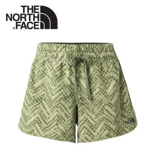 【The North Face】女 DWR休閒短褲《綠格》3GIC/快乾短褲/運動短褲(悠遊山水)