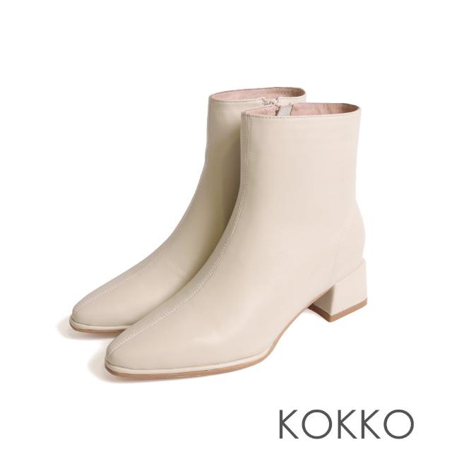 【KOKKO 集團】素面簡約質感短靴(米色)
