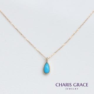 【CHARIS & GRACE 佳立思珠寶】14K金 項鍊 復古水滴土耳其石項鍊 - 40 cm