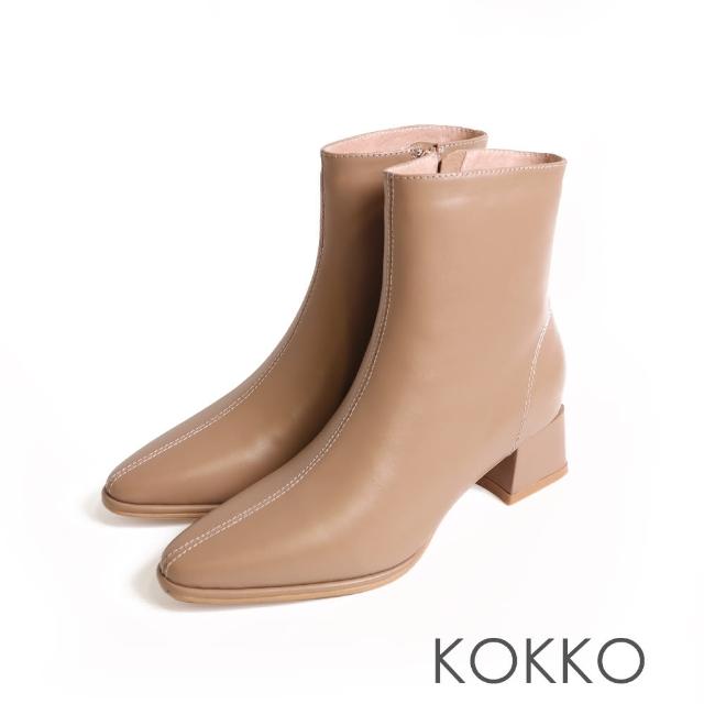 【KOKKO 集團】素面簡約質感短靴(駝色)