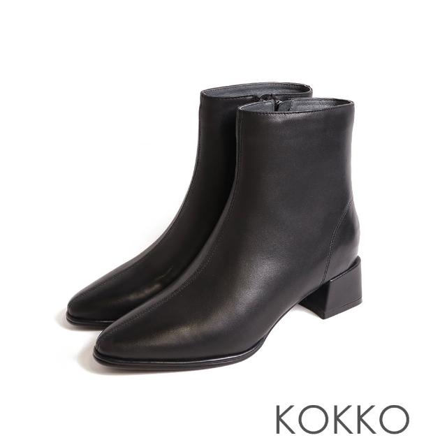 【KOKKO 集團】素面簡約質感短靴(黑色)