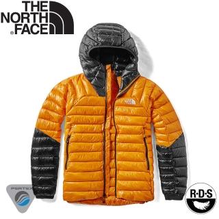 【The North Face】女 Summit Perex 連帽羽絨外套《黃/黑》3SPS/羽絨衣/保暖外套(悠遊山水)