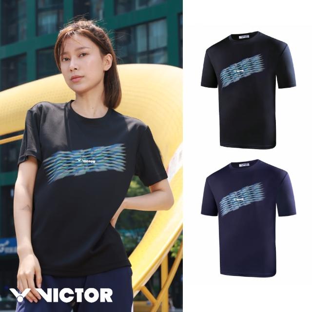 【VICTOR 勝利體育】雷射變化 T-Shirt 中性(T-2215 C/B 黑/藏青)