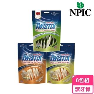 【NPIC】特緹斯雙色螺旋潔牙骨 綠茶PLUS+ 5.5oz/156.1g*6包組（香蕉優格/起司牛奶/薄荷口味）