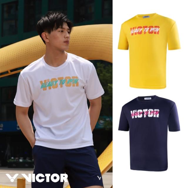 【VICTOR 勝利體育】READY TO WIN T-Shirt 中性(T-2214 A/B/E 白/藏青/黃)