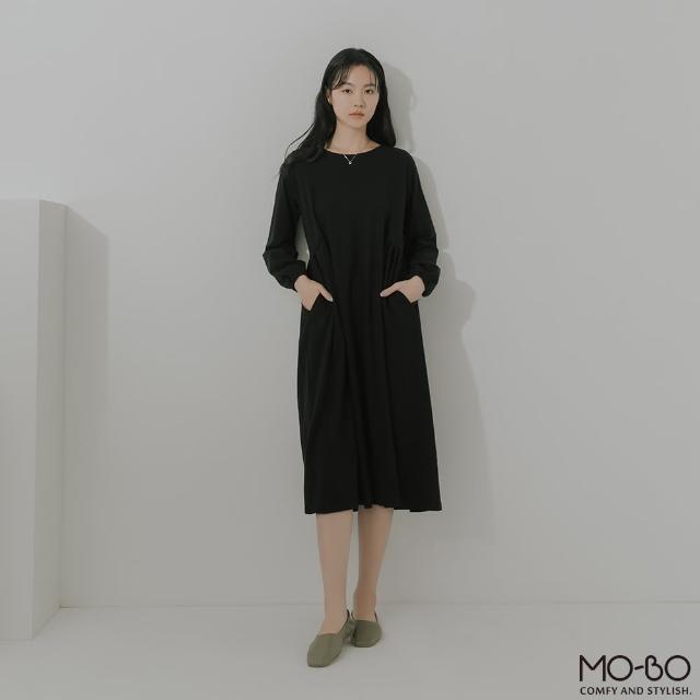 【MO-BO】MIT有機棉細折縮腰洋裝(洋裝)