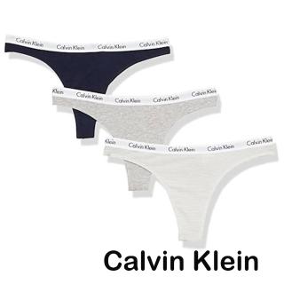 【Calvin Klein 凱文克萊】女時尚款黑灰白色丁字褲混搭3件組-網(預購)