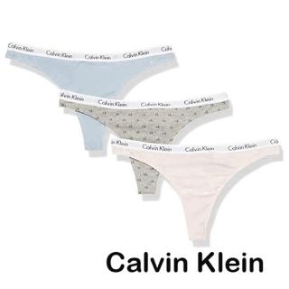 【Calvin Klein 凱文克萊】女時尚款藍灰粉色丁字褲混搭3件組-網(預購)