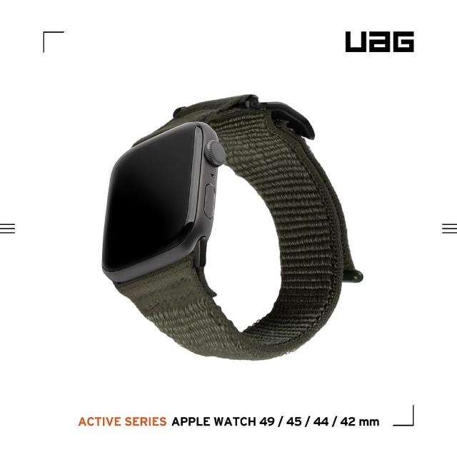 【UAG】Apple Watch 42/44/45/49mm 時尚尼龍錶帶V2-軍綠(UAG)