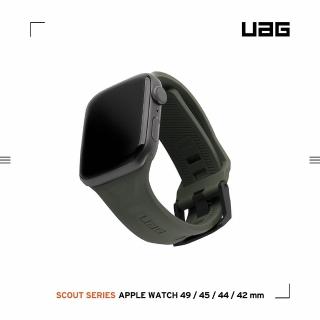 【UAG】Apple Watch 42/44/45/49mm 潮流矽膠錶帶-軍綠(UAG)
