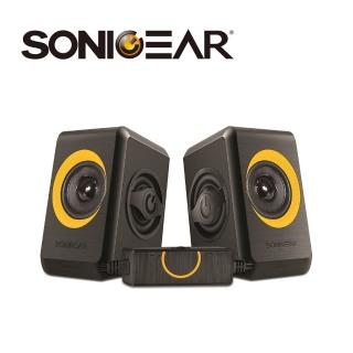 【SonicGear】quatro2強效低頻振膜 多媒體音箱 黑橘OR(2.0桌上型小喇叭)