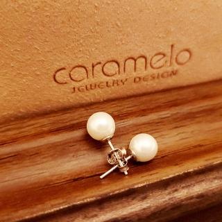 【焦糖小姐 Ms caramelo】925純銀 貝珠耳環(單顆珍珠耳環)