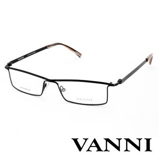 【VANNI】精品優雅細方框平光眼鏡(V9541C11-黑)