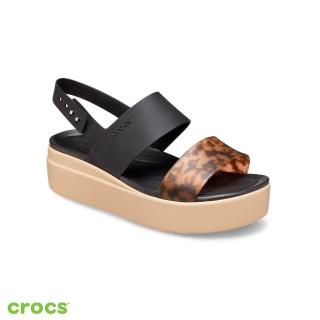 【Crocs】女鞋 Brooklyn厚底印花涼鞋(207864-0C4)