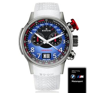 【EDOX 伊度】限量賽車錶 BMW M MOTOSPORT 賽車計時石英錶/48mm(E38001.TINR.BUDN)