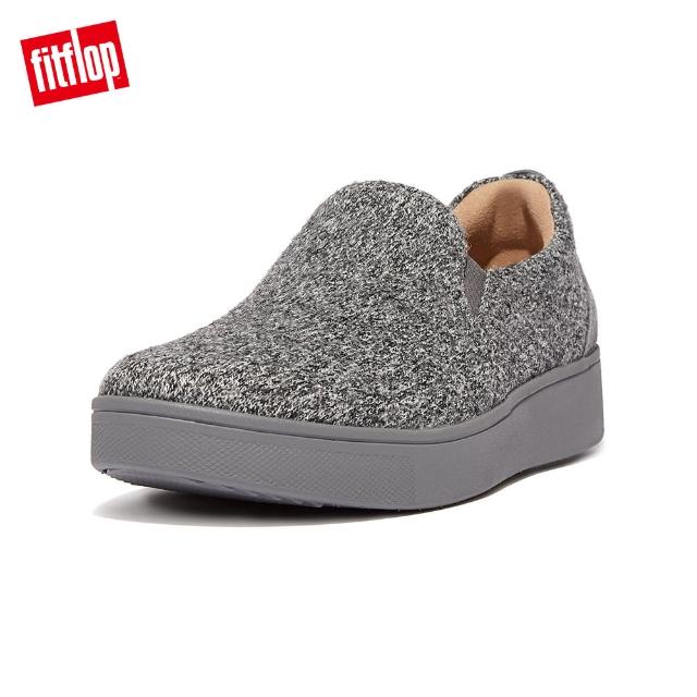 【FitFlop】RALLY MERINO WOOL SLIP-ON SKATE SNEAKERS易穿脫時尚羊毛休閒鞋-女(灰色)